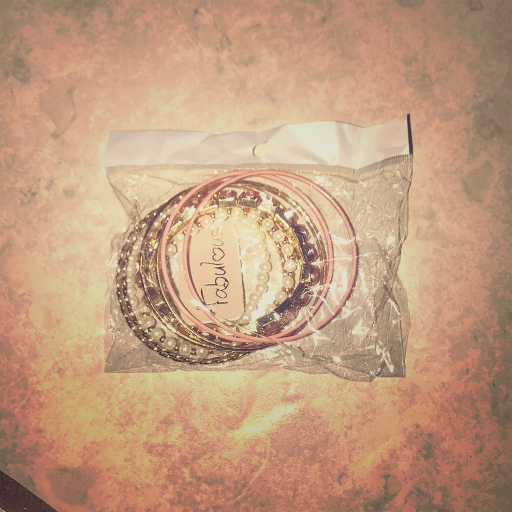 NWT Peach and Gold Bangle Set